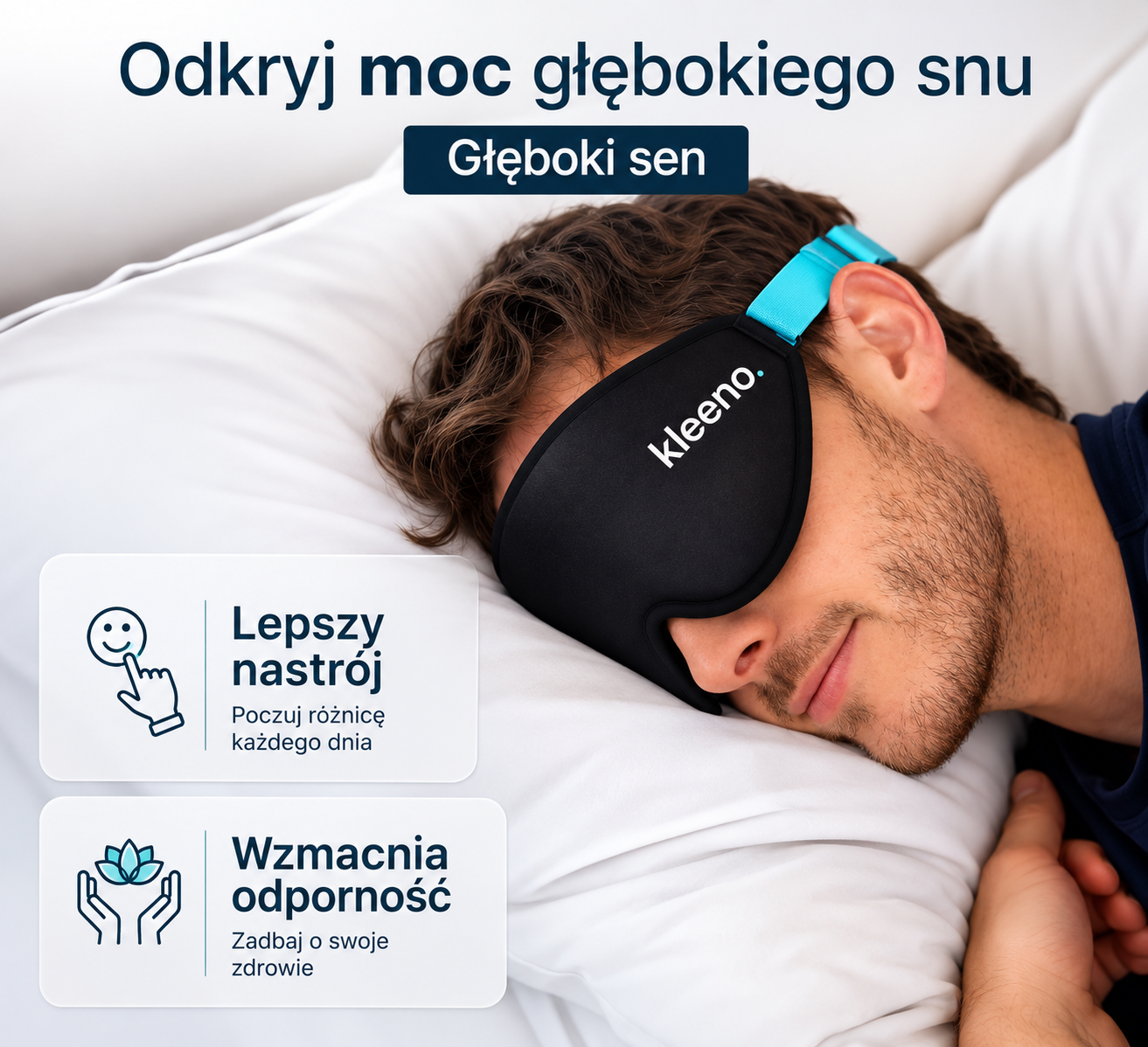 Kleeno Night™ – Maska do spania 3D | 100% zaciemnienia, zero ucisku na oczy