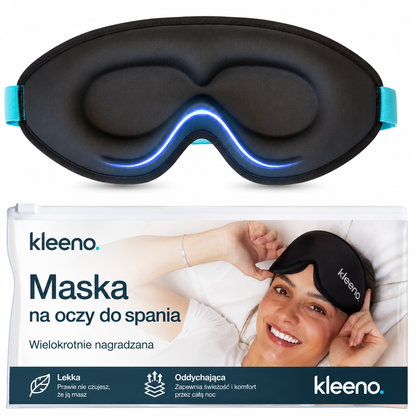 Kleeno Night™ – Maska do spania 3D | 100% zaciemnienia, zero ucisku na oczy